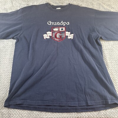 Delta Pro Weight Grandpa Embroidered T Shirt Men's Size XL Blue Short Sleeve