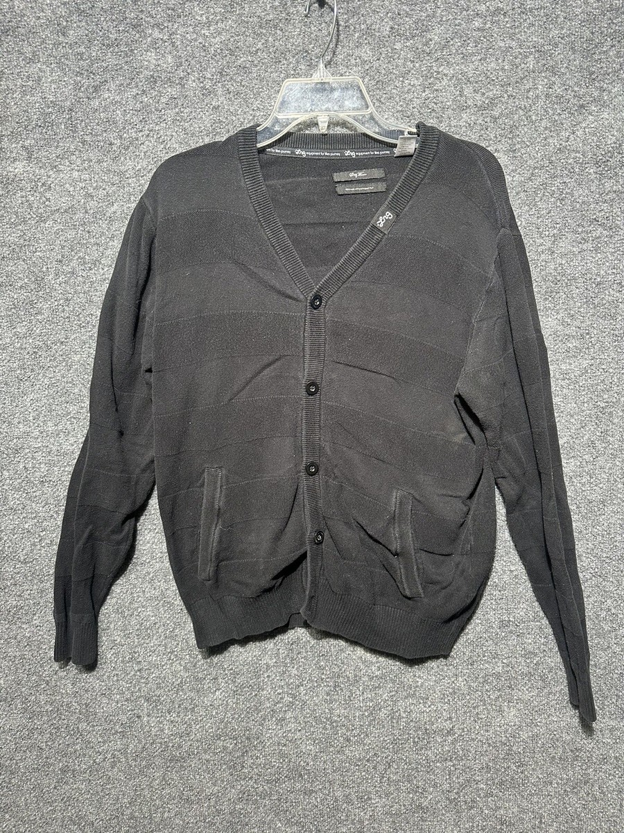LRG CLOTHING COMPANY ROOTS + EQUIPMENT Woven Black MEN’S SZ Small Cardigan