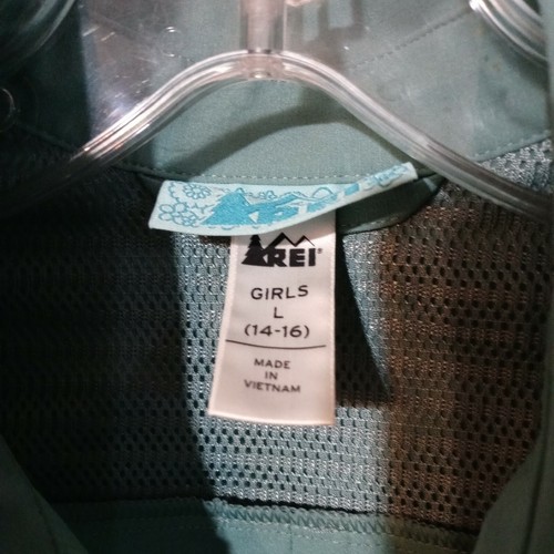 *EUC REI Girls Button-Down LS Outdoor Shirt - Seafoam L 14-16 - Picture 2 of 4