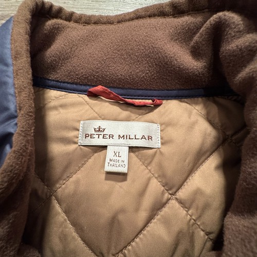Peter Millar Jacket Mens XL Blue Suffolk Quilted Travel Coat Puffer Adult Preppy - Picture 2 of 11