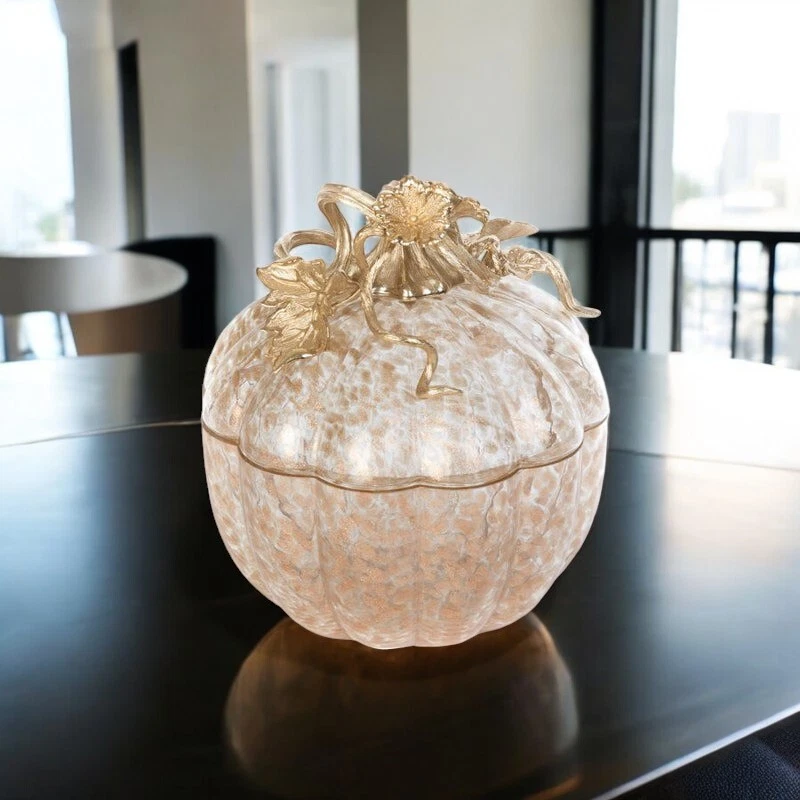 Jay Strongwater Erin Leaf & Vine Gilded Large Glass Jar ​SDH2452 292