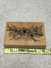 Art Gone Wild Sunflow Bouquet Rubber Stamp U1-218 Vintage 1995