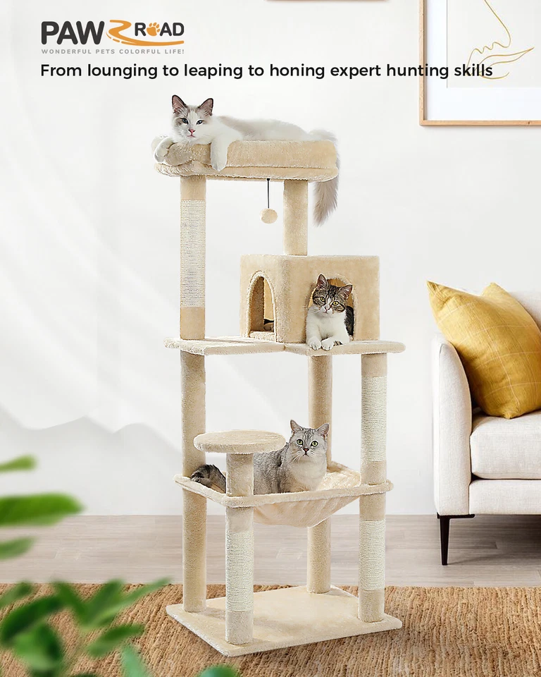 PAWZ Road Cat Tree Tower Scratching Post Scratcher Cats Bed Condo House 143cm - image 2 of 4