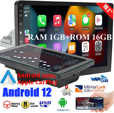 Car Stereo Radio Bluetooth Carplay Android 12 10.1'' Double Din Touch Screen GPS