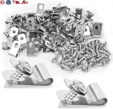 120 Pcs Fence Wire Clamps Stainless Steel Fencing Mounting Clips With120 Pcs Sta