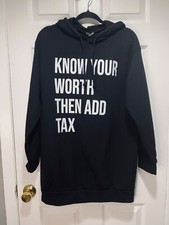 Fashion Nova Know Your Worth Hooded Sweatshirt Dress Womens Size M