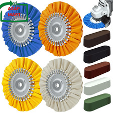8" Airway Buffing Wheel, 9Pcs Aluminum Wheel Polishing Kit in Diameter 5/8 Inch.