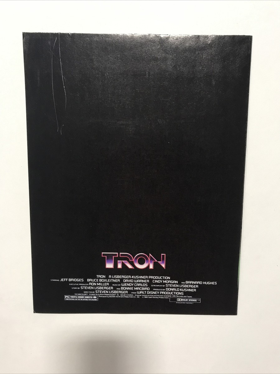 TRON Movie poster Original 1982 Disney TRON Promo Fold Out 17x22