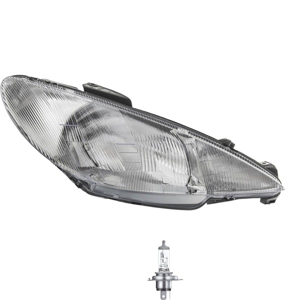 Scheinwerfer Rechts H4 FüR Peugeot 206 CC 2D 2A/C 2E/K Inkl. Osram Lampen-image