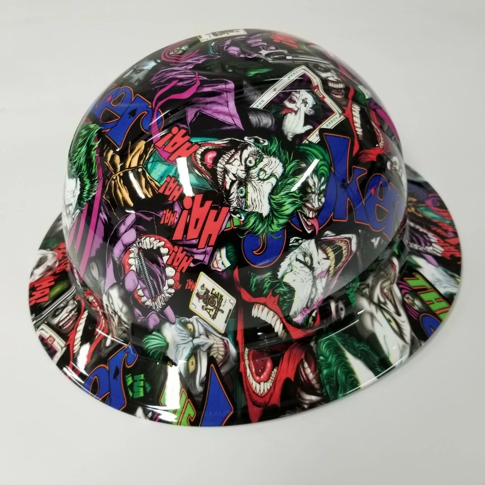 NEW FULL BRIM Hard Hat custom hydro dipped in THE JOKER HAHA FULL COLOR SICK NEW - Image 3 of 4