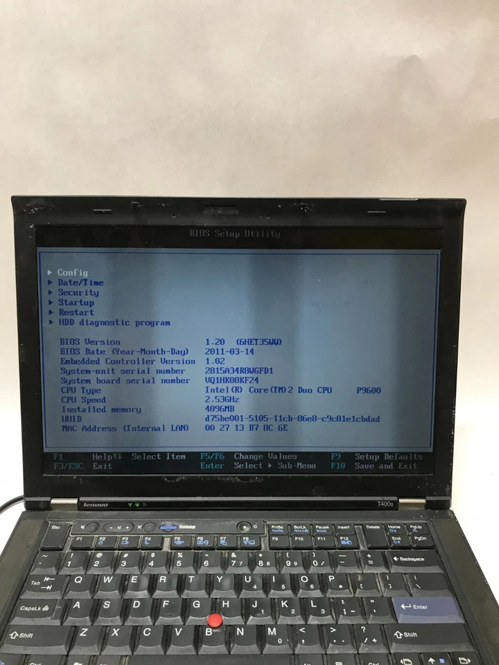 Lenovo ThinkPad T400s 14" Core 2 Duo 4GB RAM NO HDD/OS Missing Components!! - DW - Image 2 of 4