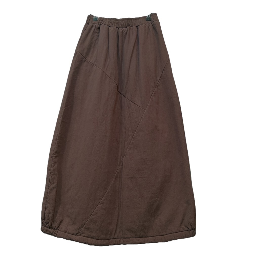 Mafuku quilted padded cotton banding long skirt ab6931 2XL