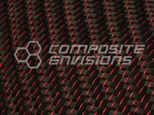 Red Reflections Carbon Fiber Fabric 2x2 Twill 3k 50"/127cm 5.9oz/200gsm