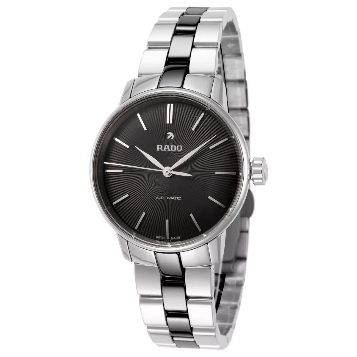 スイス製 RADO COUPOLE CLASSIC 日付表示付 箱無 ほぼ未使用 RADO Coupole Classic Women's Swiss Automatic Watch, Black