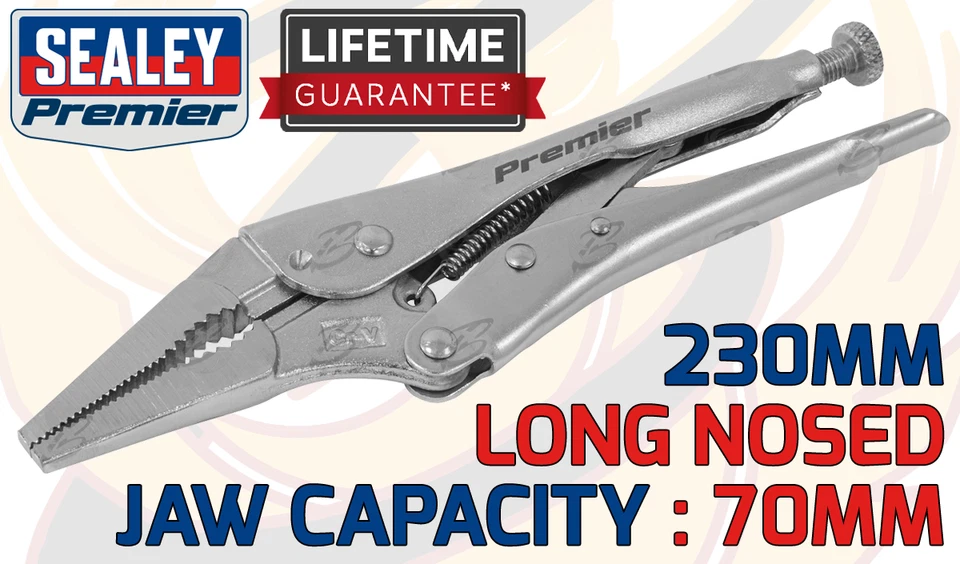 SEALEY Locking Pliers Mole Grips Adjustable Wrench Vice Grips Long Nose Pliers - Image 3 of 4