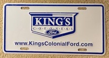 King's Colonial Ford Dealership Vintage Booster License Plate Brunswick Georgia