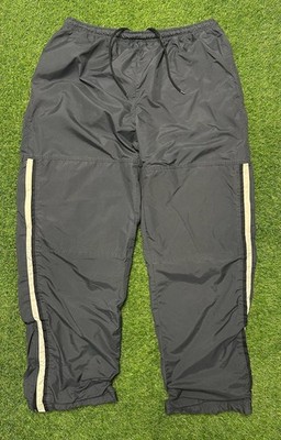 Vintage Y2K Nike Lined Windbreaker Track Pants Black with Side Striped Zippers