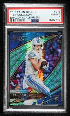 2019 Select Tmall Dragon Scale Prizm 87/88 TJ Hockenson PSA 8 Rookie RC 07lk