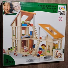 Plan Toys Chalet Wooden Doll House (fully furnished) FACTORY SEALED