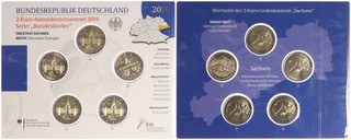 BRD 2 Euro Gedenkmünzenset 2016 Sachsen Stempelglanz in OVP