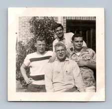 Vintage 1940s Black & White Photo of Baseball Players Barker Cody Ledbetter