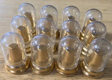Lot of 12 1979 Enesco Clear Domed Plastic Thimble Box Holder.          (D