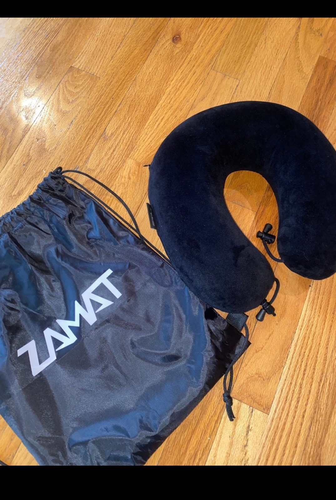 Zamat Soft Black Travel Neck Pillow with Bag Unused  -image