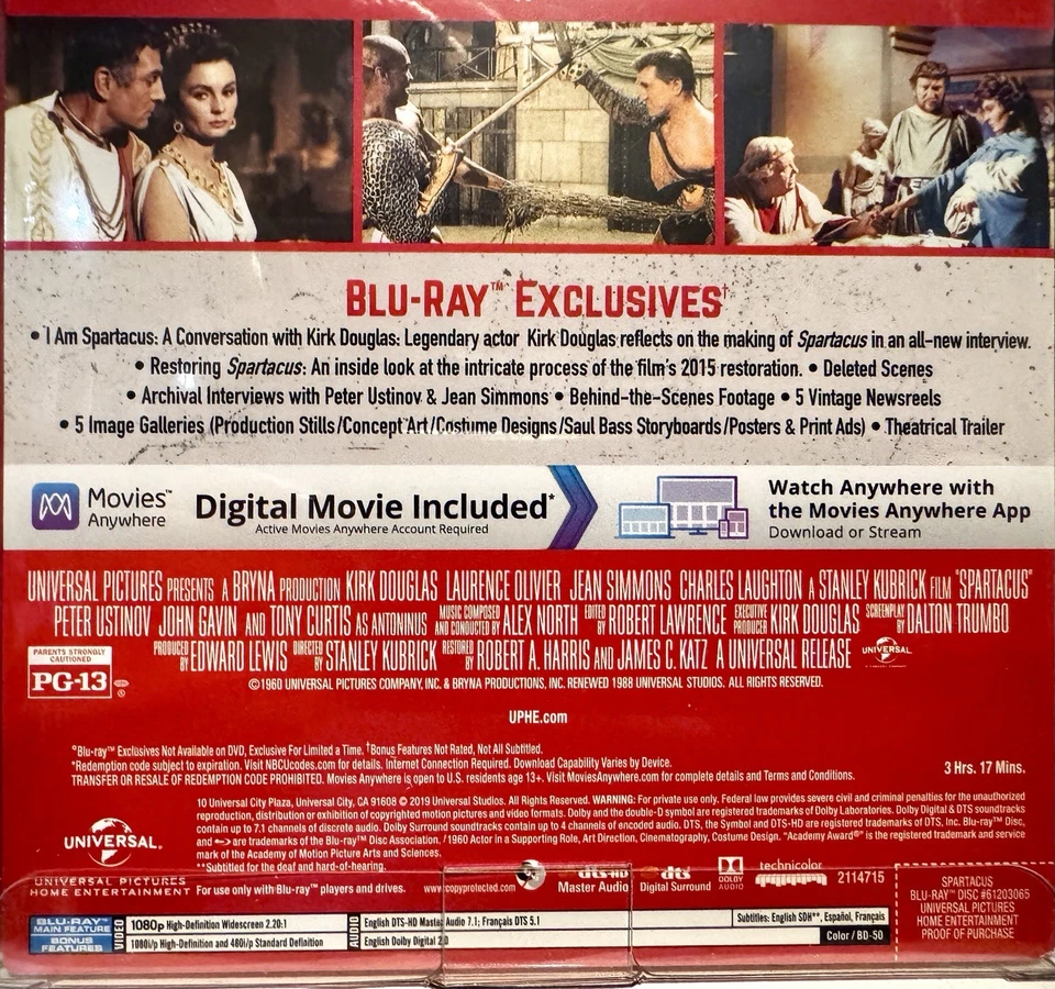 SPARTACUS Best Buy OUT OF PRINT LIMITED STEELBOOK BR w/PROTECTOR Kubrick MINT — 第 4/4 张图片