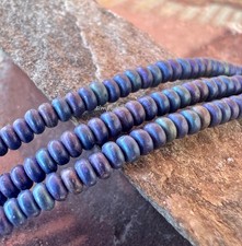 Matte Iris Blue Rondelle Disc 3mm 50 Pcs Czech Spacer Glass Beads