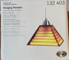 Hampton Bay Hanging Pendant Pyramid Step Ambe...