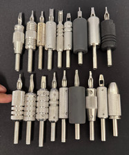 Vintage Tattoo Machine Tubes tips inch grips Stainless Steel LOT of 18