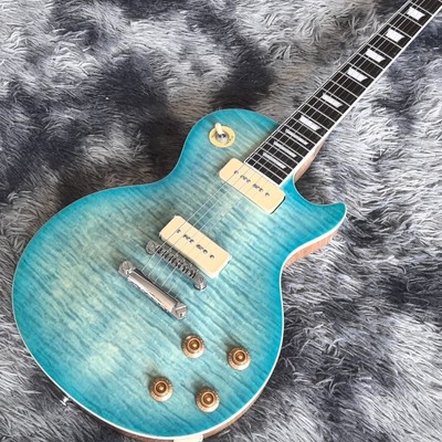 H Standard Blue Electric Guitar P90 Pickups in stock ship quickly hot selling