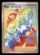 Team Yell Grunt 210/202 Rainbow Rare Sword & Shield Pokemon Holo MP