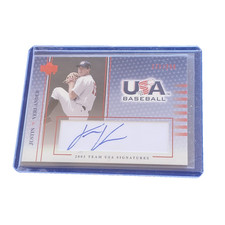 JUSTIN VERLANDER 2003 UPPER DECK USA BASEBALL TEAM BLUE INK AUTO 171/250