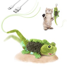 Cat Toy Flapping Chirping Lizard Interactive Catnip Rechargeable Toy