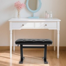 Hydraulic Lifting Height Adjustable Piano Bench Black 27.95x12.2x17.72-22.83 in
