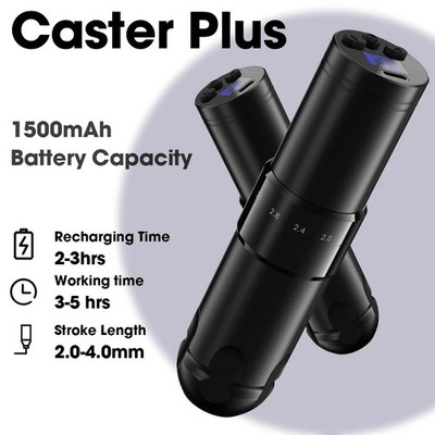 Caster Plus Einstellbare Kabellose Patrone Tattoo Maschine Stift 1500mAh Kabellos