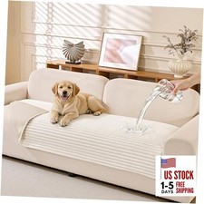 Couch Cover for Dogs, 100 Waterproof Couch Covers for 35" x 63" Off White