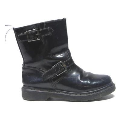 DR MARTENS Bottines Noires En Cuir Pour Femmes À Sangle Avec Boucle, UK 4 - Photo 1/4