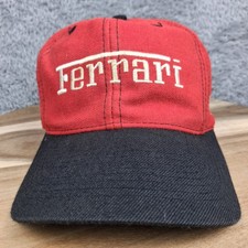 Vintage Ferrari Hat Cap Snap Back Red Black Logo 333SP Scandia F1 Racing Team