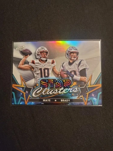 2024 Topps Cosmic Chrome Drake Maye/Tom Brady Star Clusters Silver