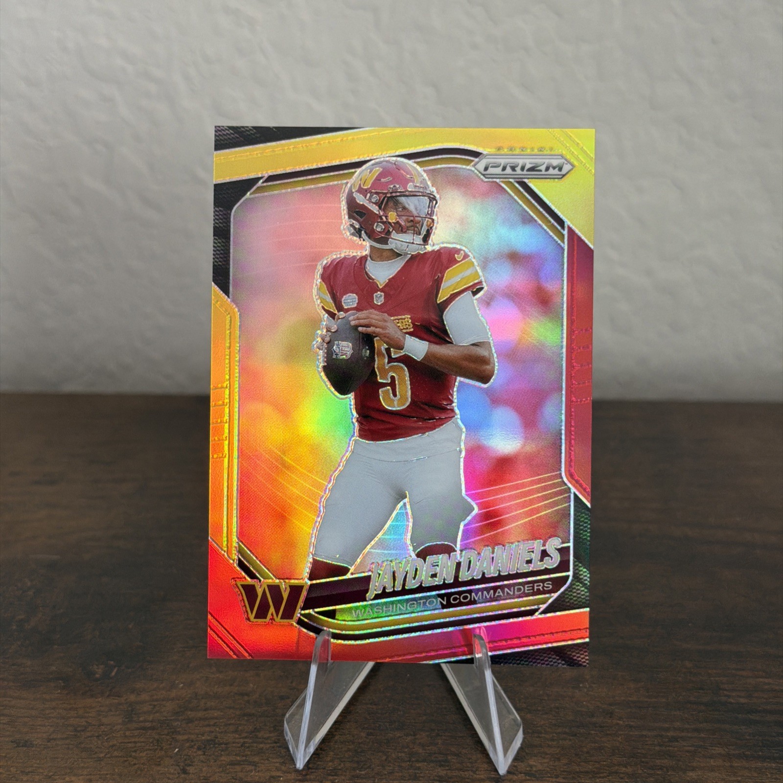 2025 Panini Prizm #278 Jayden Daniels Red Yellow /44