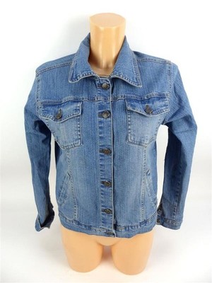 Identic Damen Jacke Gr 38/40 M/L Blau langarm Jeansjacke Vintage Regular (13924)