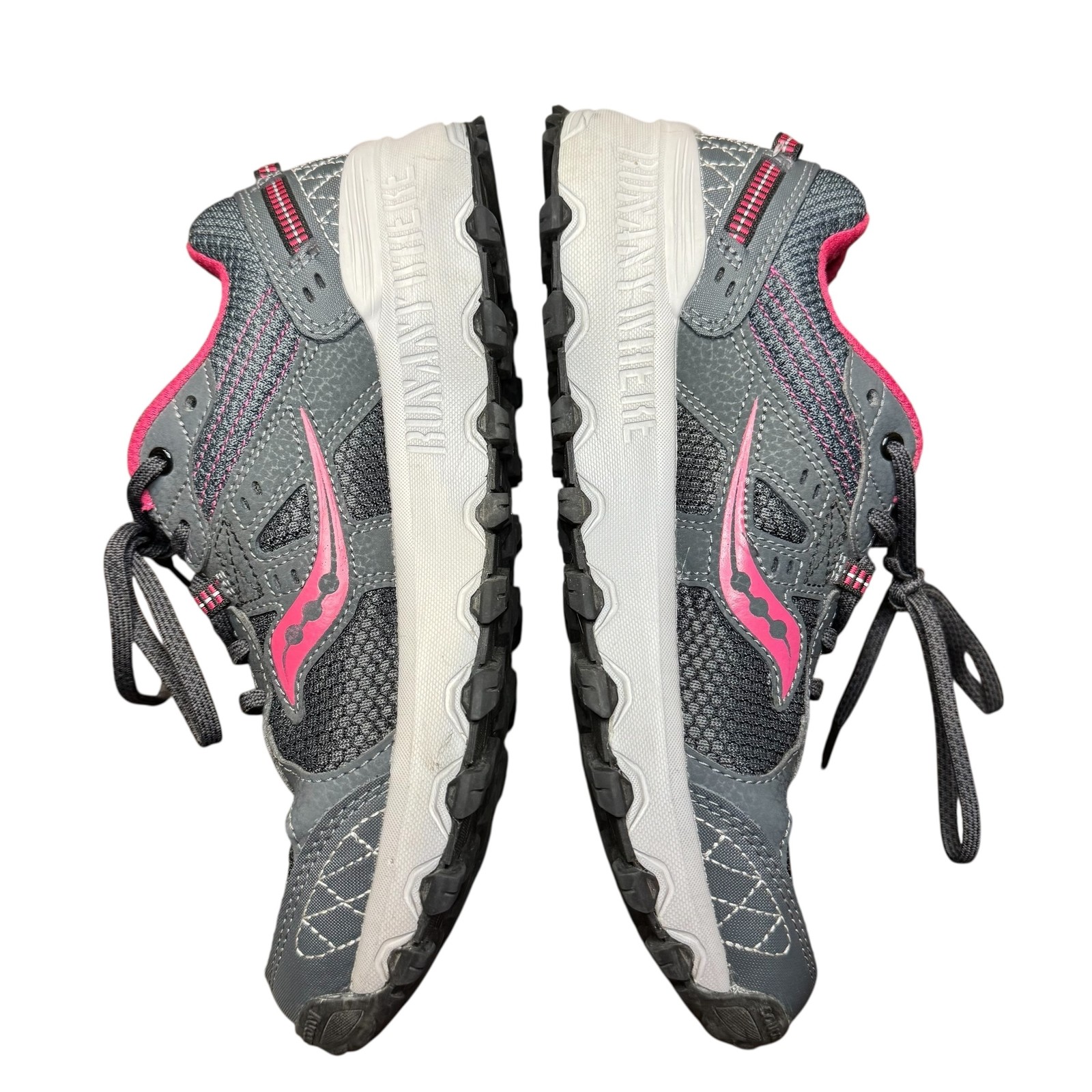 Saucony Raptor TR Shoes Womens Size 8.5 Gray Pink Trail Running Grip S15427-5 thumbnail 4