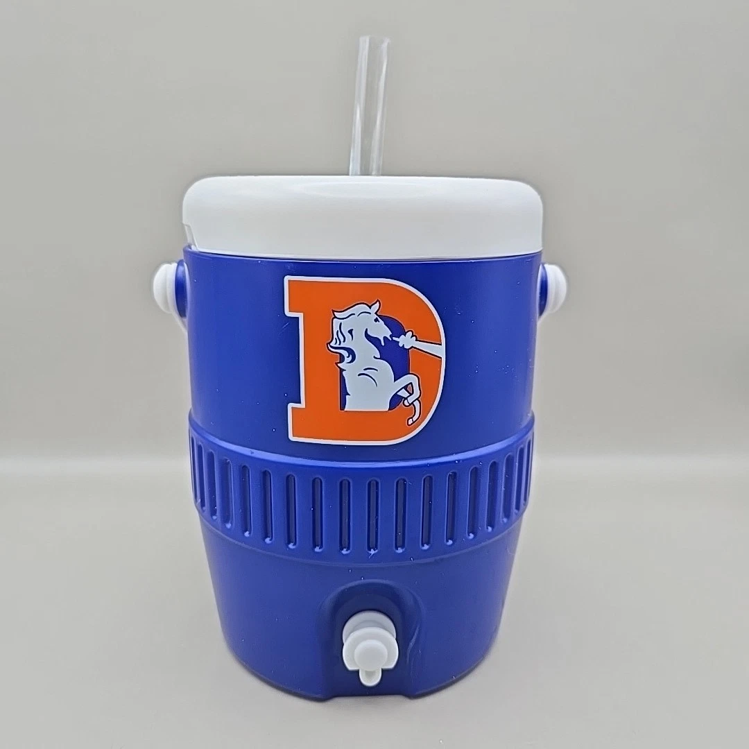 Denver Broncos Mini Cooler Water Drink Jug Bottle With Lid & Straw Whirley