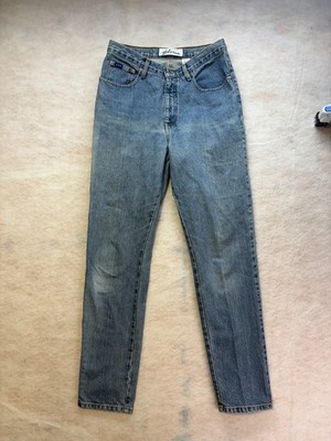 Vintage express bleus womens Sz 13/14L stone Wash high rise tapered leg mom Jean