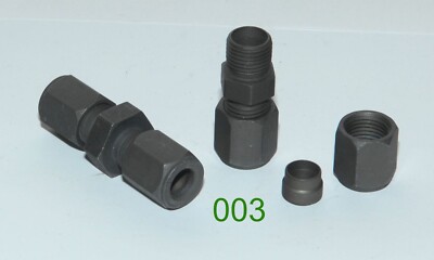 9 pieces, 3/8'' x 3/8'' Flareless Bite Type Tube Union Fitting