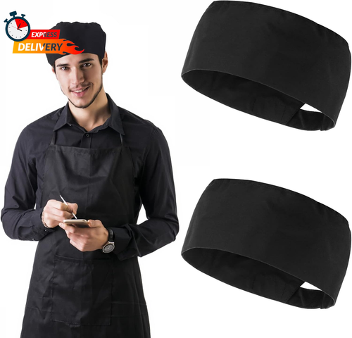 2Pcs Unisex Chef Hats - Adjustable Kitchen Caps for Cooking & Food Service - Bla - Picture 10 of 12