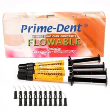 NEW Dental Flowable VLC Light Cure Composite Resin 4 Syringe Kit - A2