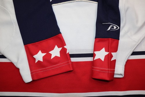 Vintage Pro Player NHL Columbus Blue Jackets Jersey Men's Size L Red White Blue - Picture 2 of 16